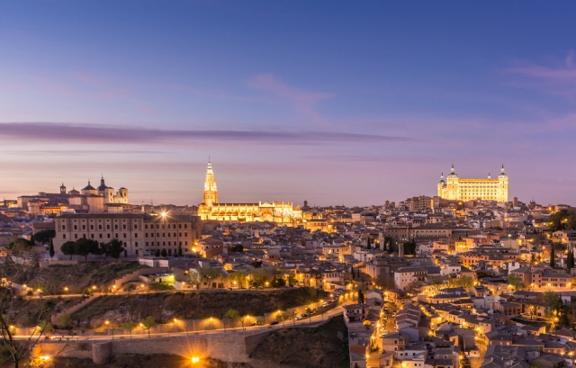 Vistas de Toledo al anochecer desde el Valle Vistas Toledo anochecer
